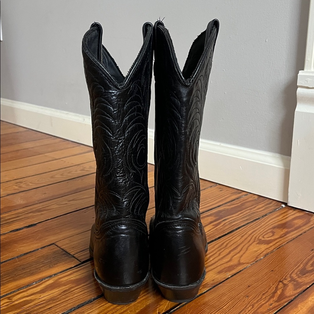 ACME Black Leather Western Cowboy Boots - Picture 4 of 7